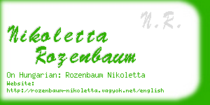nikoletta rozenbaum business card